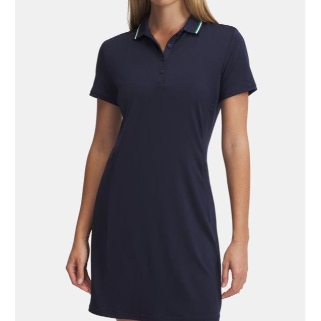 Under Armour Women’s Small Golf Active Navy Blue Drive Dress Ss Ua New